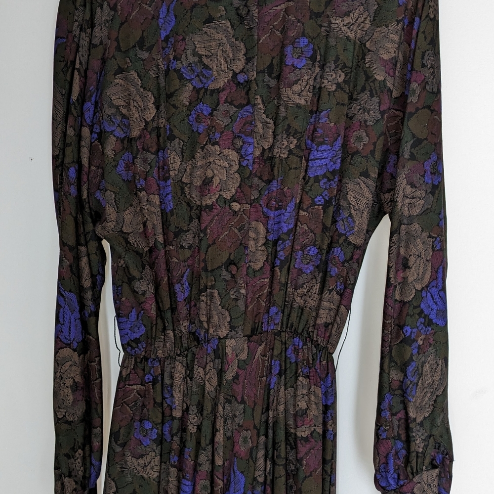 Vintage J.H. Paul ltd Dress Olive Sage Hunter Purple Fuchsia Size 8 Made in USA